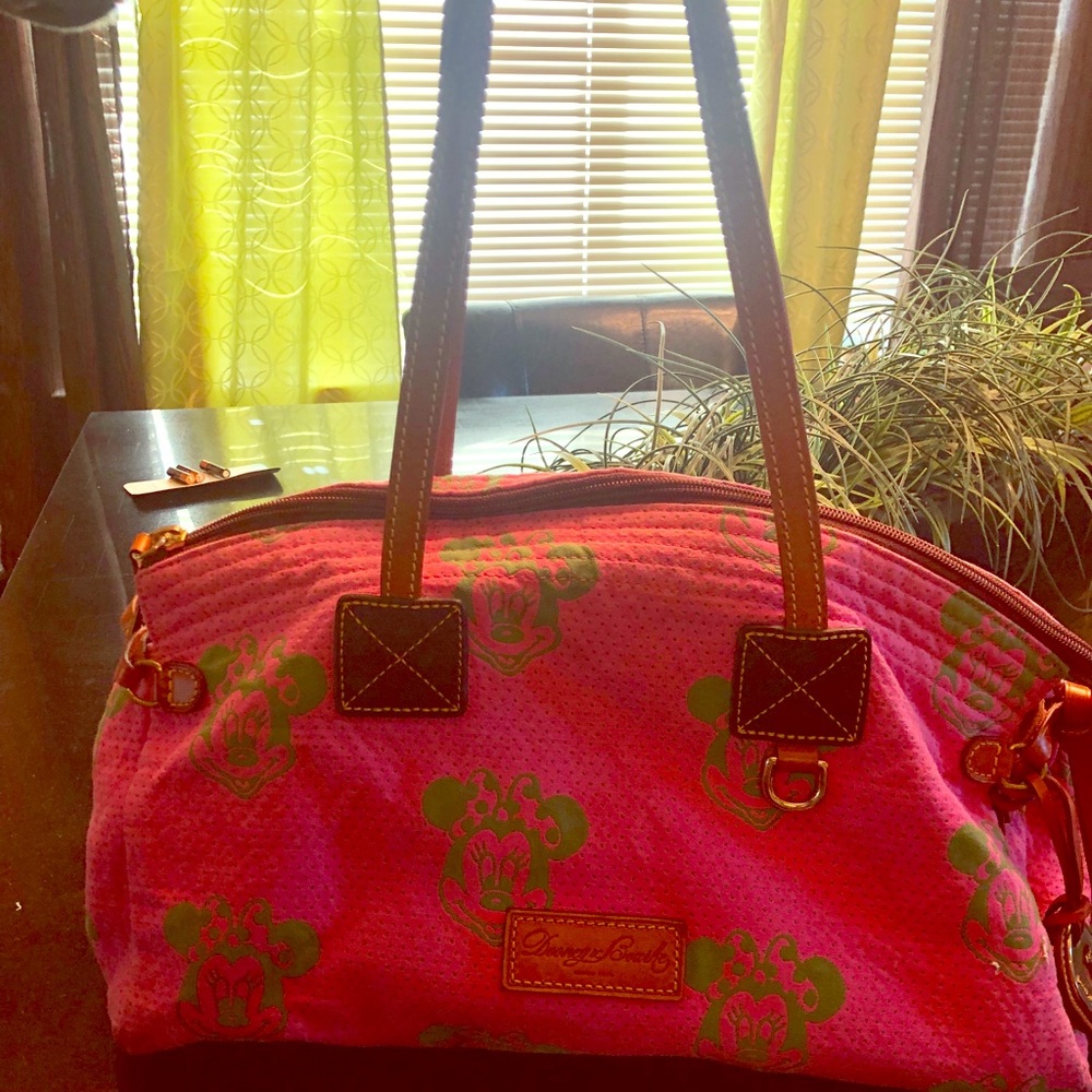 Pink Green Minnie Canvas Dooney & Bourke